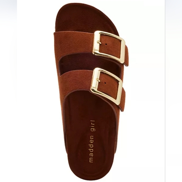 Madden Girl Shoes - NEW Madden Big Buckle Women's Suede Slide Sandal Size 11 New In Box NIB